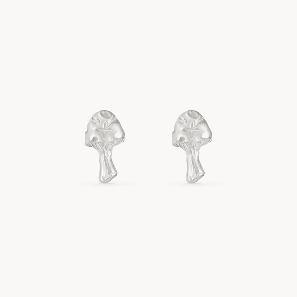 Bluboho sterling silver mushroom earrings